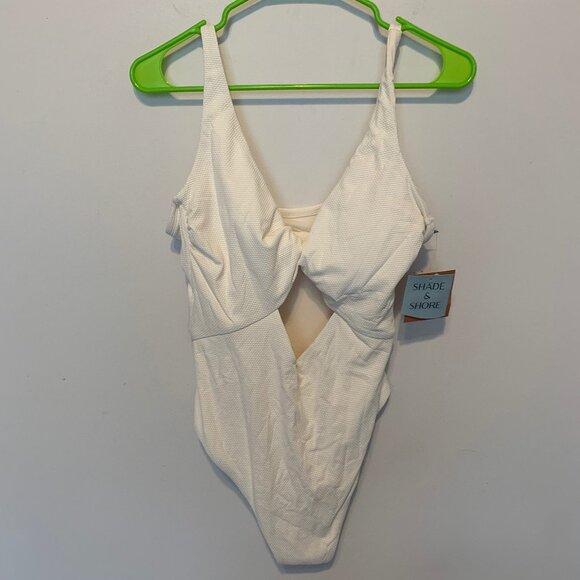 Shade & Shore White One Piece Swimsuit - Picture 1 of 7